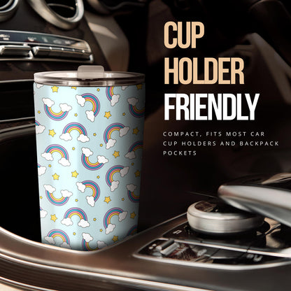 Rainbow Cloud Print Pattern Tumbler
