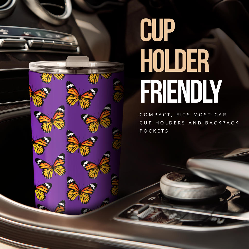 Monarch Butterfly Purple Print Pattern Tumbler