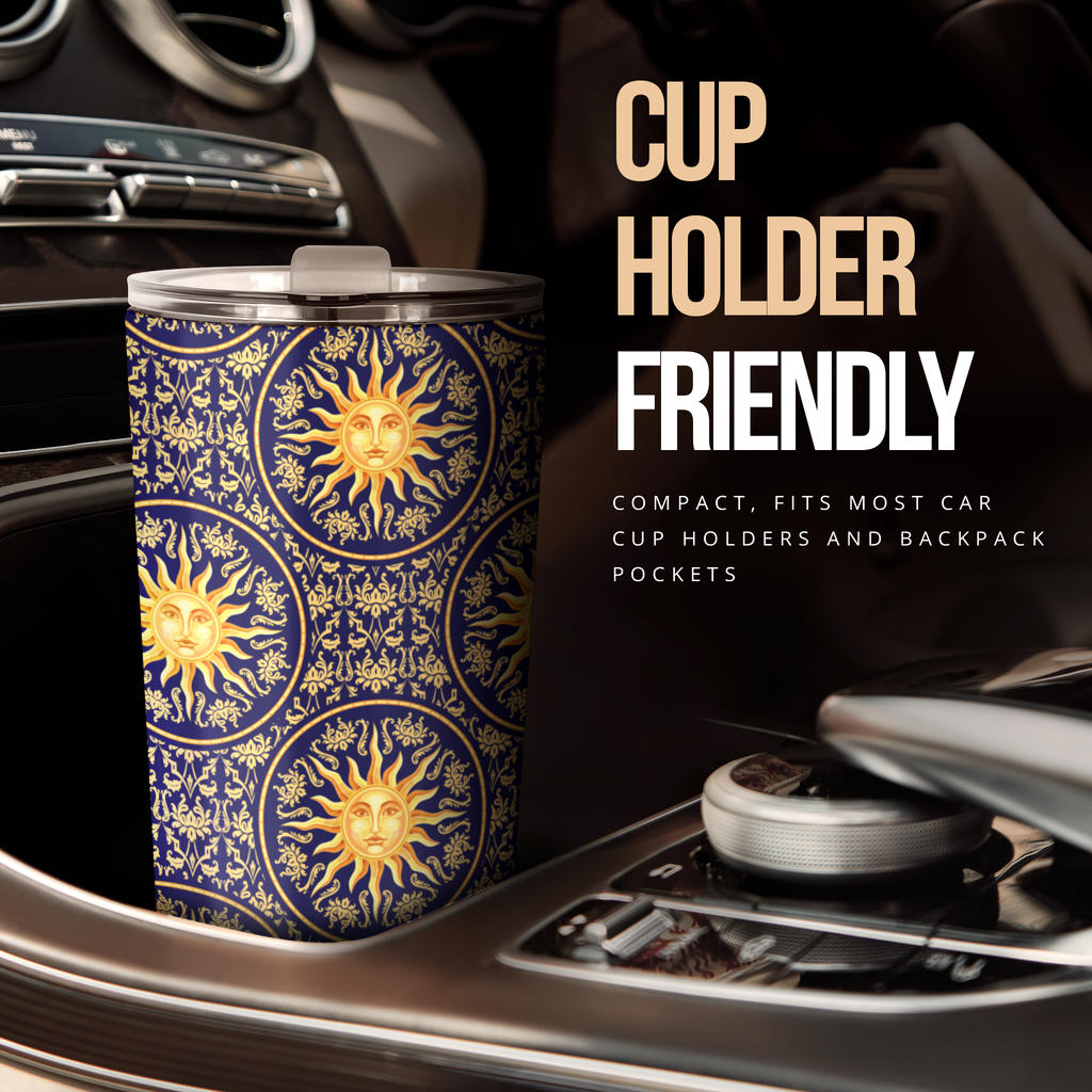 Celestial Gold Sun Face Tumbler