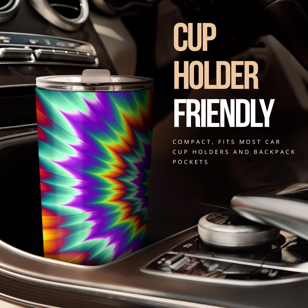 Optical illusion Pulsing fiery spirals Tumbler
