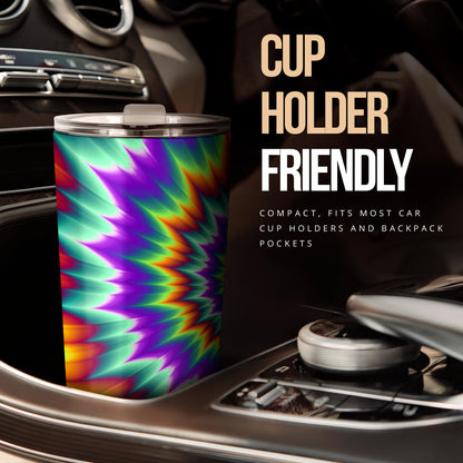 Optical illusion Pulsing fiery spirals Tumbler