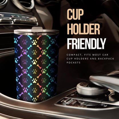 Paw Rainbow Print Tumbler