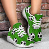 Soccer Ball Green Backgrpund Print Athletic Shoes