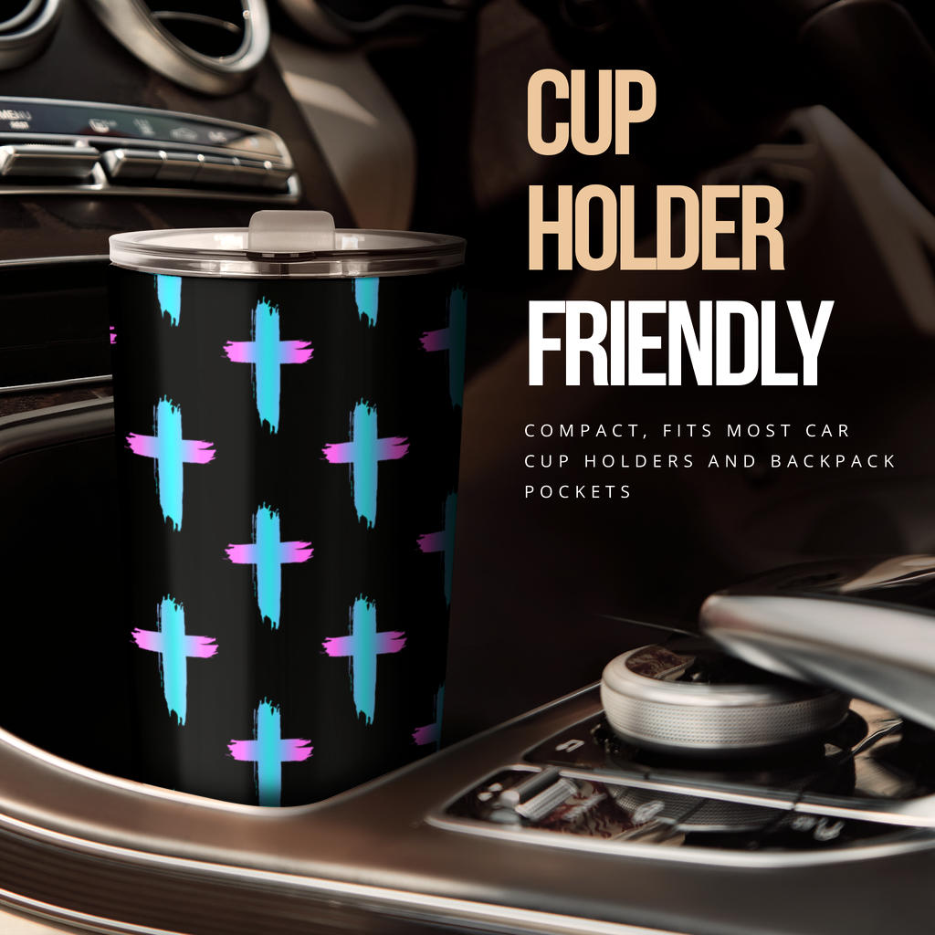 Christian Cross neon Pattern Tumbler
