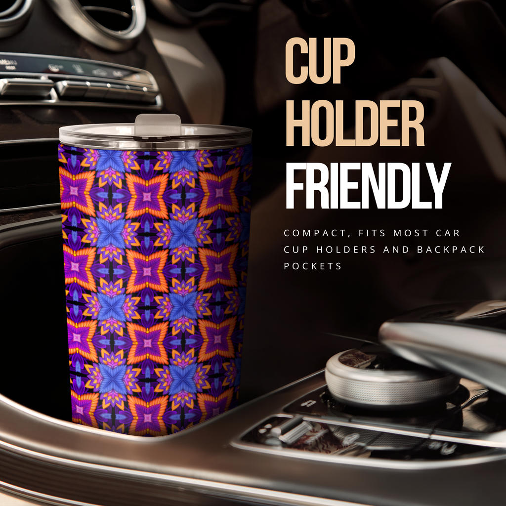 kaleidoscope Purple Orange Print Design Tumbler