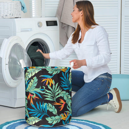Tropical Palm Leaves Hawaiian Flower Laundry Basket