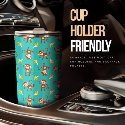Monkey Banana Design Themed Print Tumbler