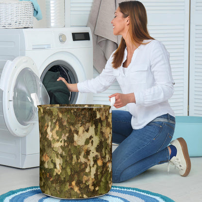 Camo Realistic Tree Texture Print Laundry Basket