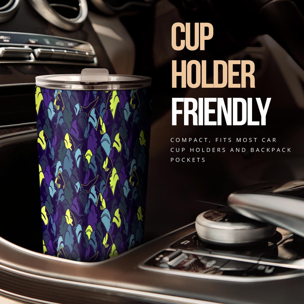 Shark Neon color Print Tumbler