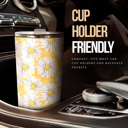 Daisy Yellow Watercolor Print Pattern Tumbler