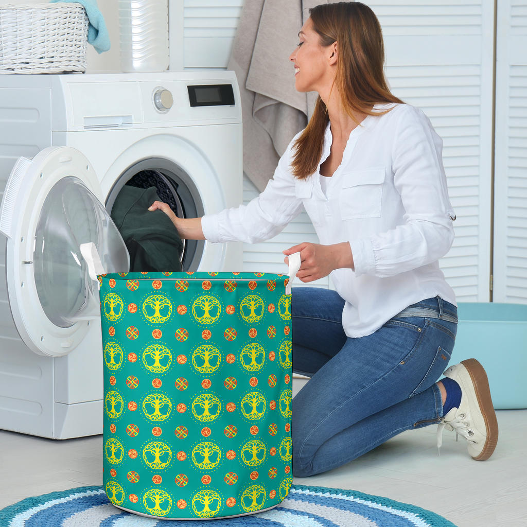 Celtic Tree of Life Print Pattern Laundry Basket
