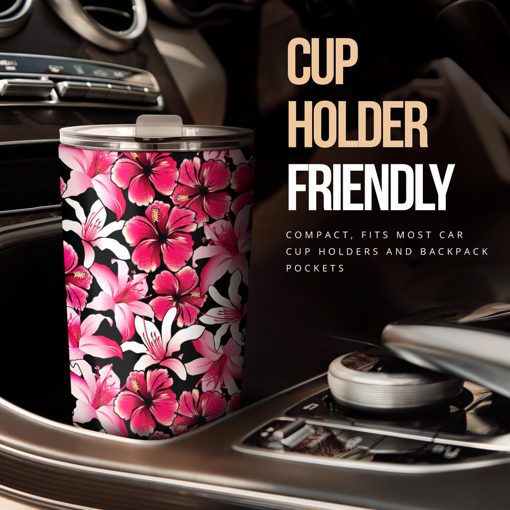 Flower Hawaiian Pink Red Hibiscus Print Tumbler