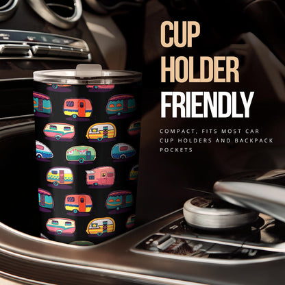 Camper Camping Pattern Tumbler
