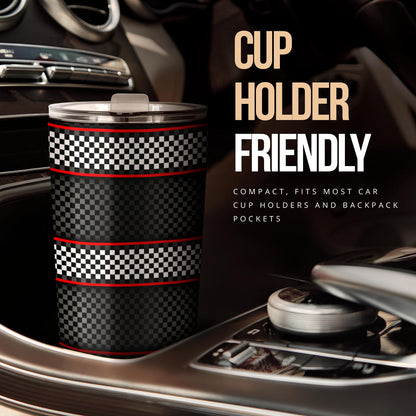 Checkered Flag Red Line Style Tumbler