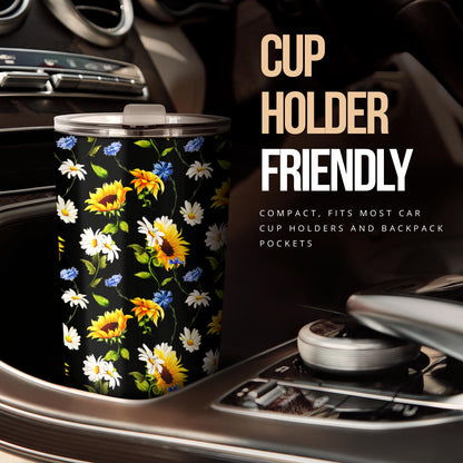 Sunflower Chamomile Bright Color Print  Tumbler