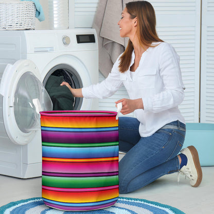 Mexican Blanket Colorful Print Pattern Laundry Basket