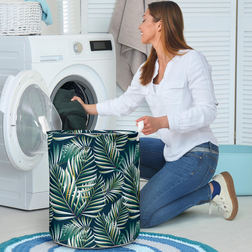 Sun Spot Tropical Palm Leaves hower Curtain Laundry Basket