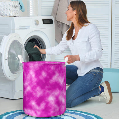 Tie Dye Pink Design Print Laundry Basket
