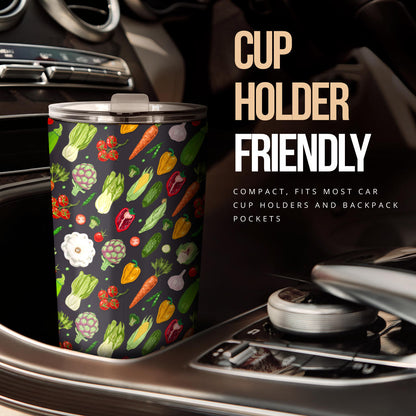 Vegan Pattern Themed Design Print Tumbler