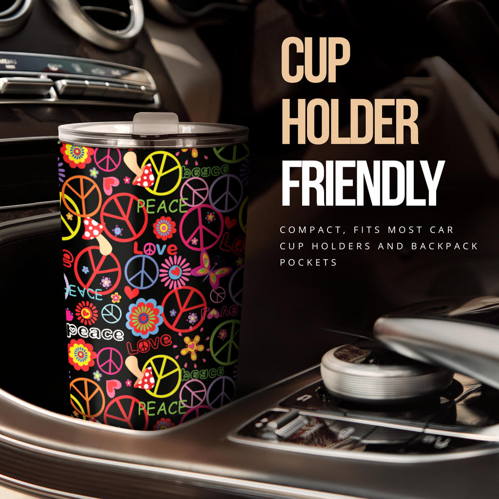 Peace Sign Colorful Design Print Tumbler