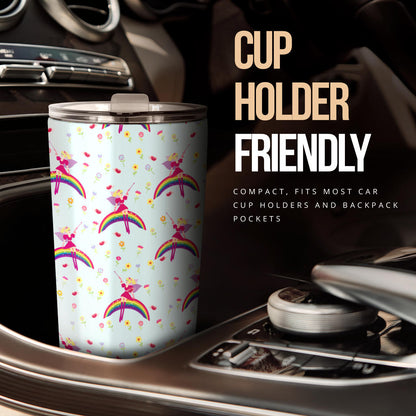 Fairy with Rainbow Print Pattern Tumbler
