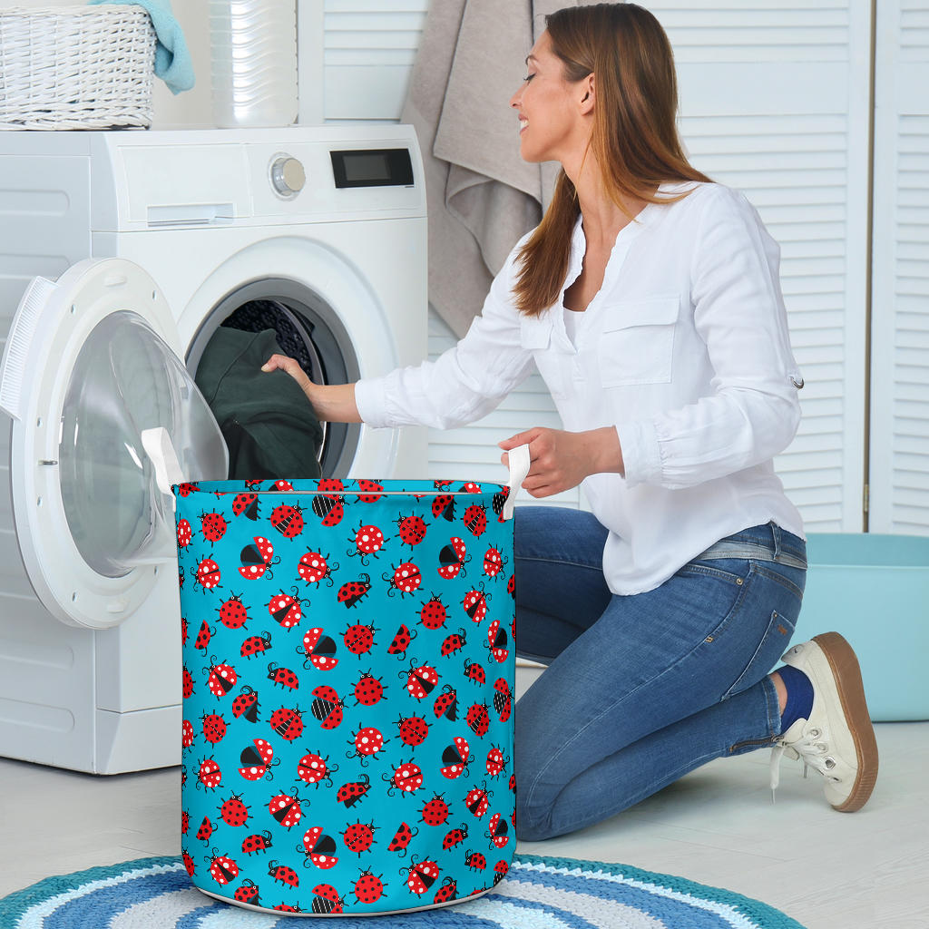 Ladybug Action Print Pattern Laundry Basket