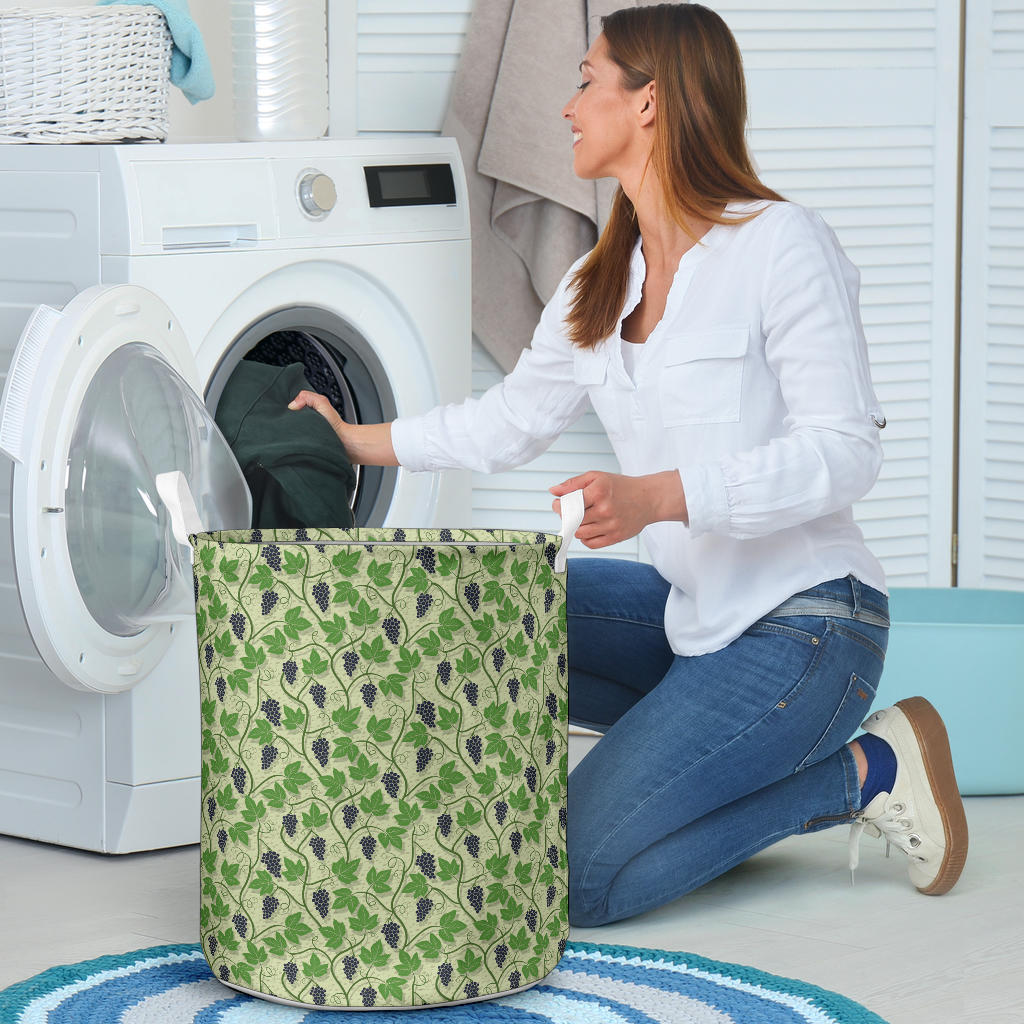 Wine Grape Thmed Print Laundry Basket