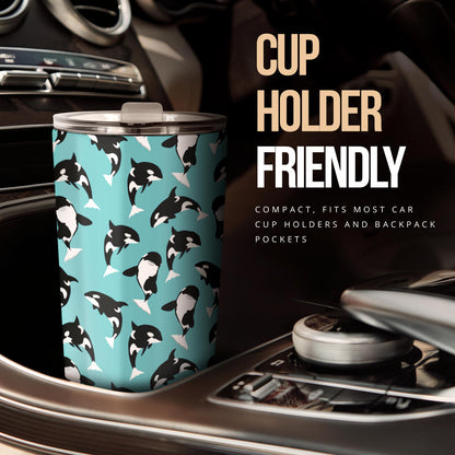 Whale Action Design Themed Print Tumbler