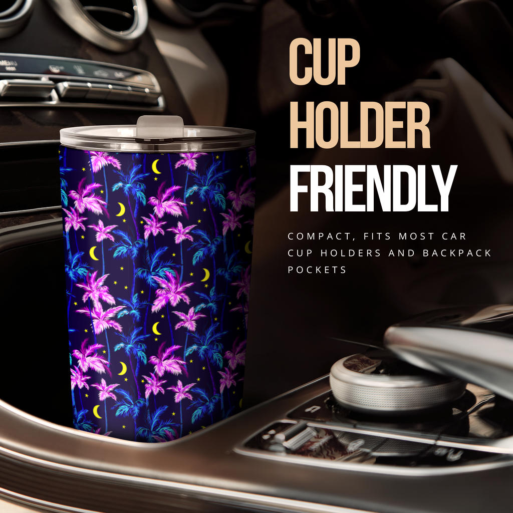 Palm Tree Night Scene Design Print Tumbler