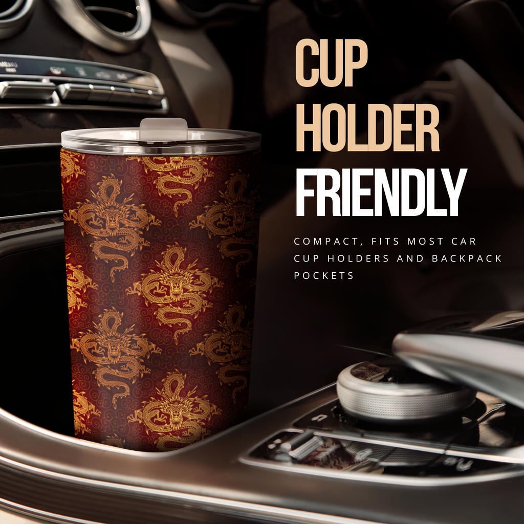 Chinese Dragons Gold Design Tumbler