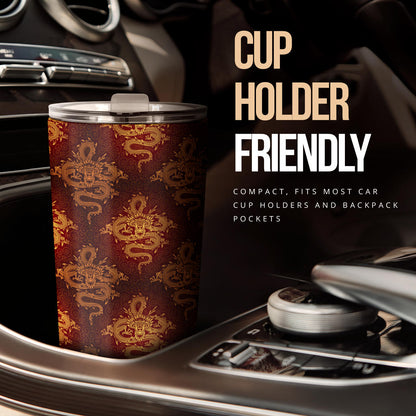 Chinese Dragons Gold Design Tumbler