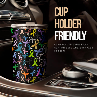 Breast Cancer Awareness Colorful Print Tumbler
