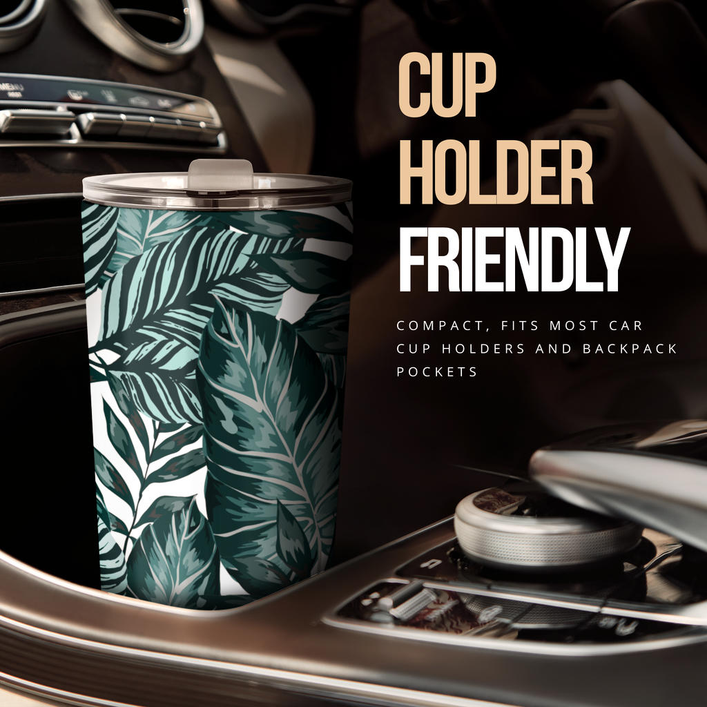 Tropical Palm Leaves Pattern Tumbler
