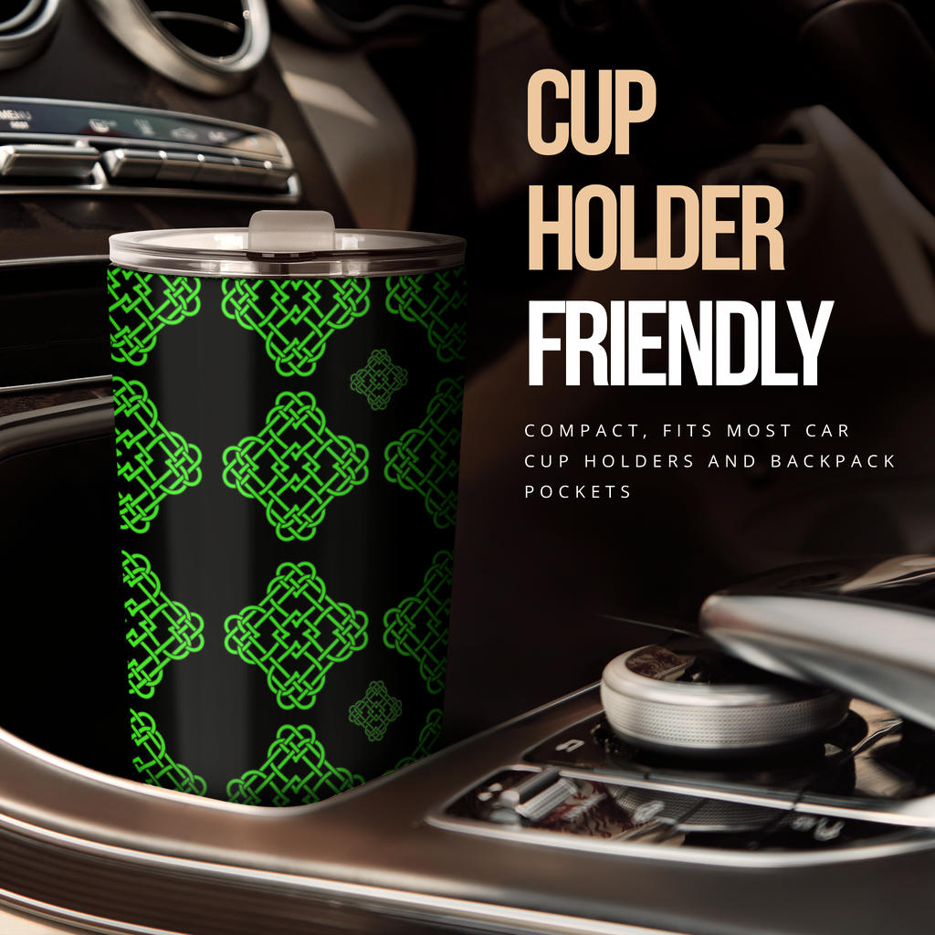 Celtic Knot Green Neon Design Tumbler