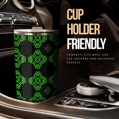Celtic Knot Green Neon Design Tumbler