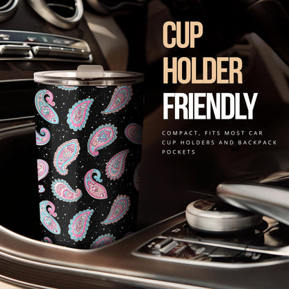 Paisley Pink Design Mandala Print Tumbler