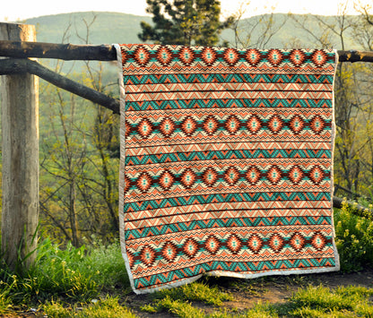 Navajo Western Style Print Pattern Quilt Bedspread