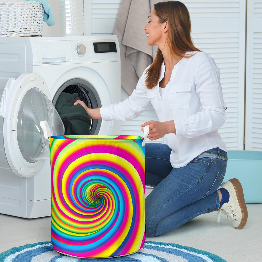 Vortex Twist Swirl Rainbow Design Laundry Basket