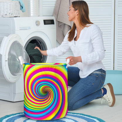 Vortex Twist Swirl Rainbow Design Laundry Basket