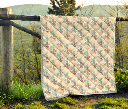 Mermaid Girl With Fish Design Print Quilt Bedspread