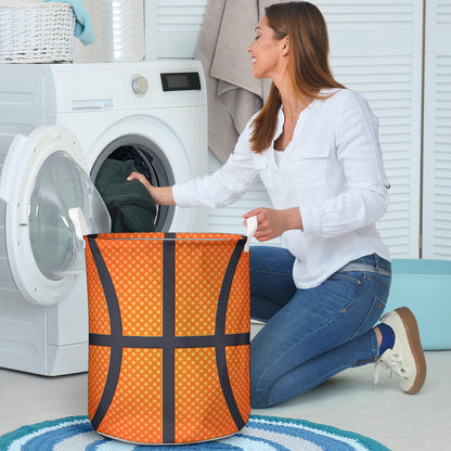 Basketball Texture Print Pattern Laundry Basket