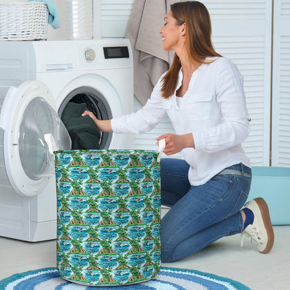 Palm Tree Hawaiian Themed Design Print Laundry Basket