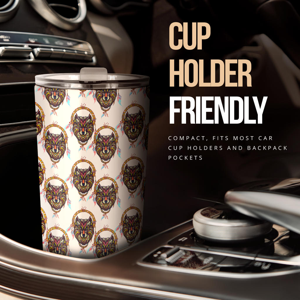 Wolf Tribal Dream Catcher Design Print Tumbler