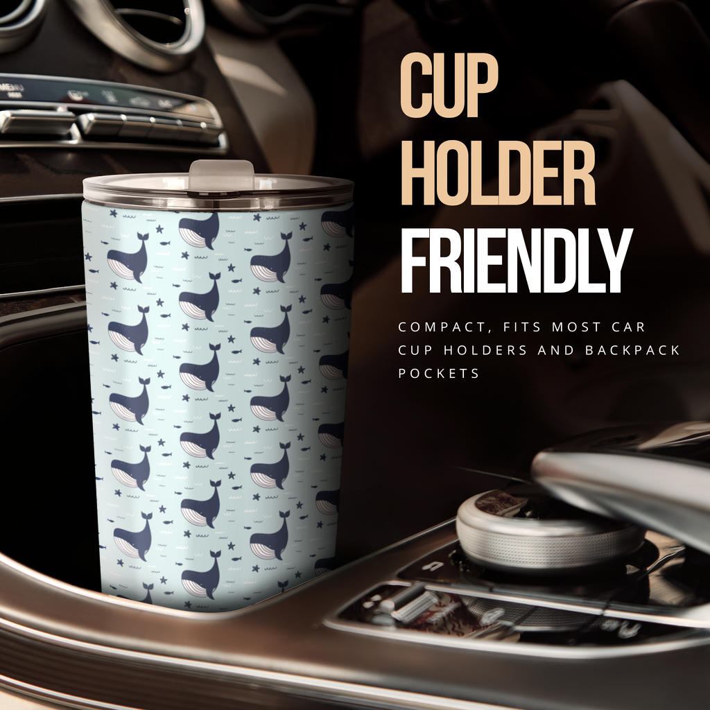 Whale Cute Design Themed Print Tumbler