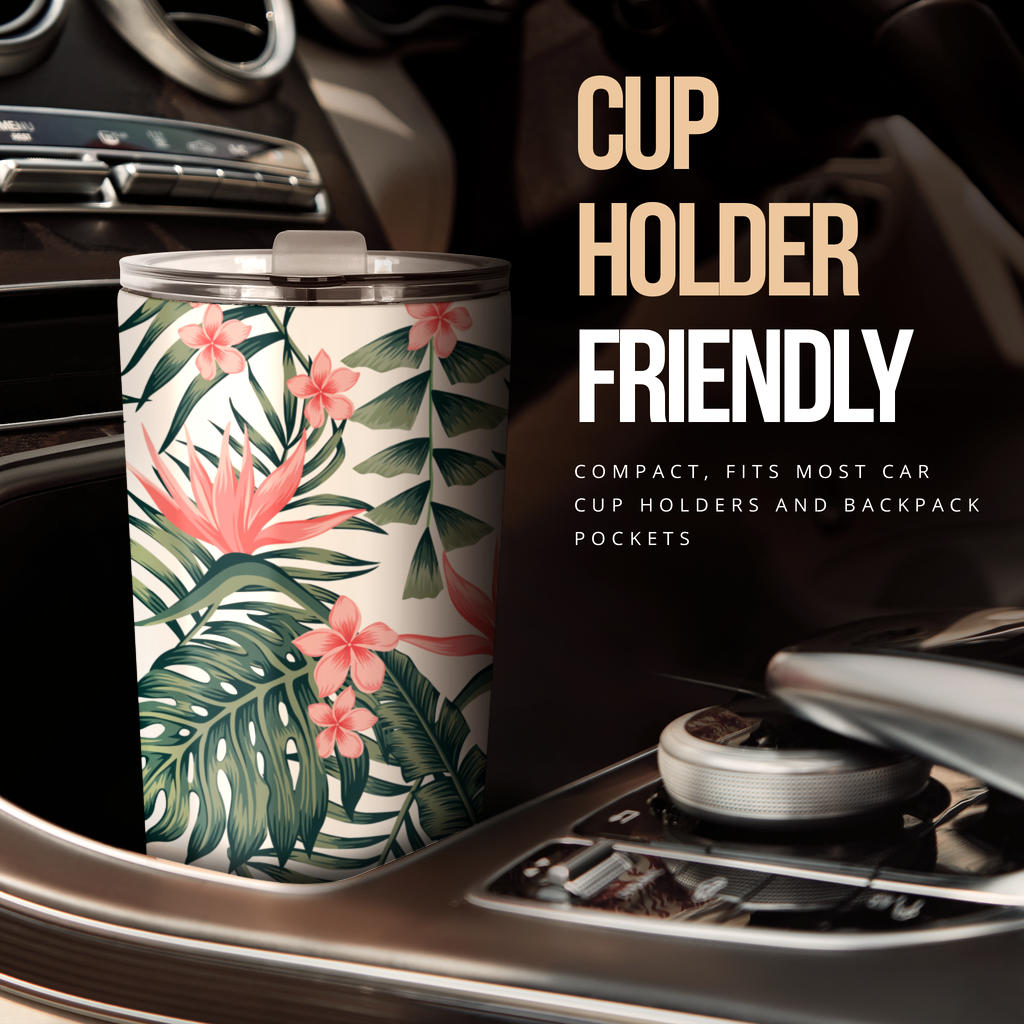 Tropical Flower Palm Leaves Tumbler