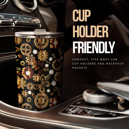 Steampunk Butterfly Design Themed Print Tumbler