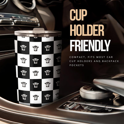 Checkered Flag Crown Pattern Tumbler