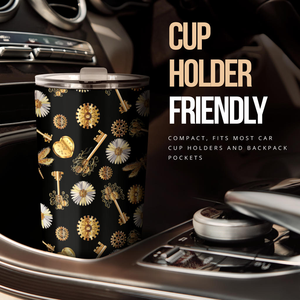 Steampunk Dragonfly Design Themed Print Tumbler