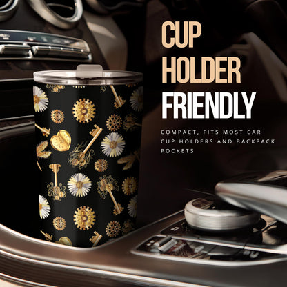 Steampunk Dragonfly Design Themed Print Tumbler