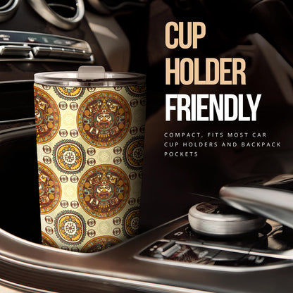 Calendar Aztec Themed Print Pattern Tumbler